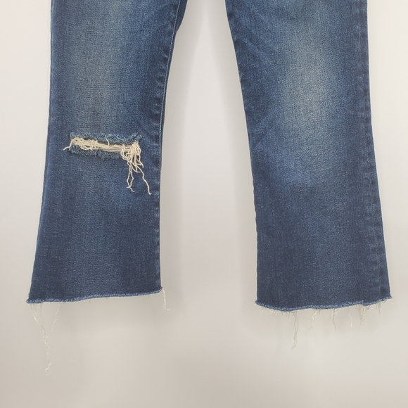 Current/Elliott The High Waist Kick Jean Distressed Cropped Flares - Picture 3 of 6